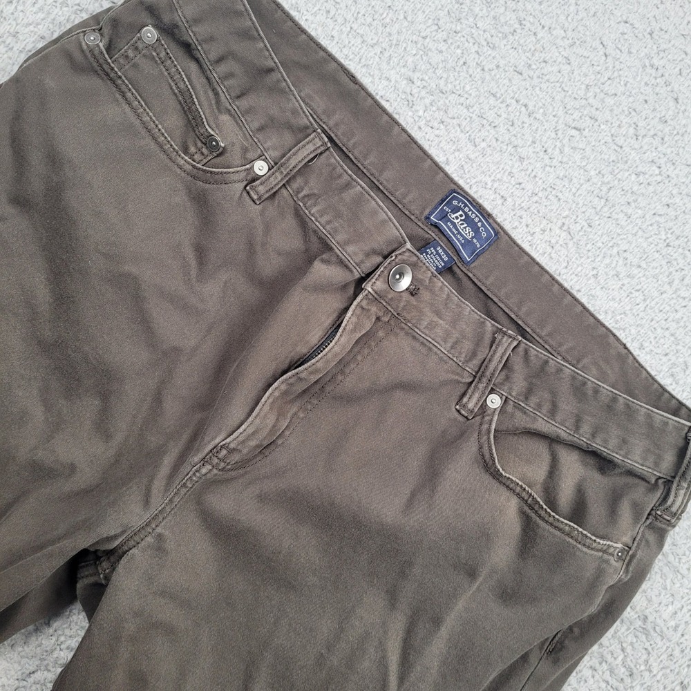 G.H. Bass & Co. Mens 38x30 Olive Green Pants Casual Chinos Cotton Blend